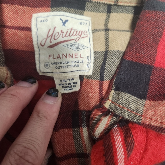 Red flannel button down from American Eagle - Picture 2 of 3